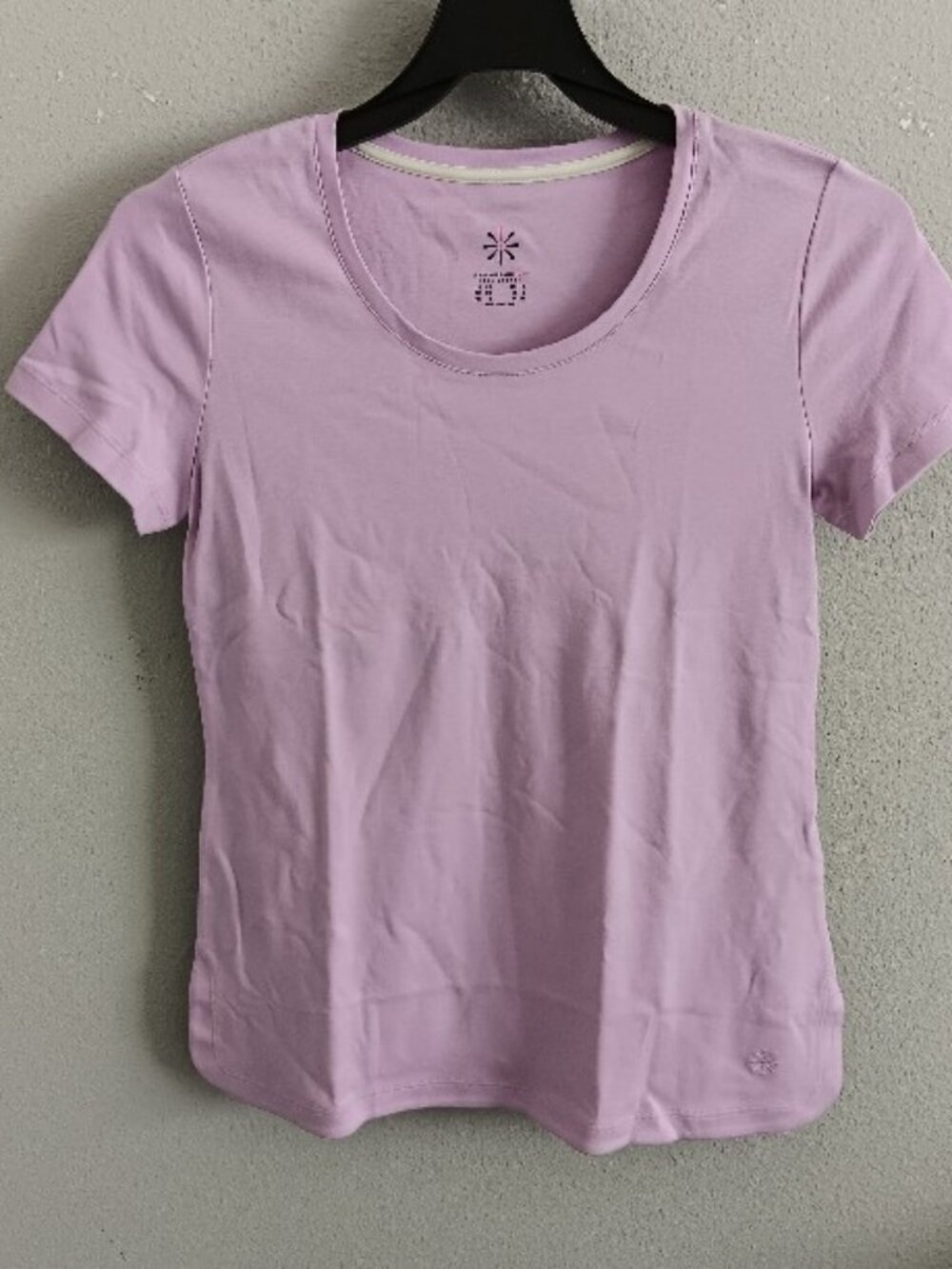 Isaac Mizrahi Live! Essentials Pima Cotton Scoop- Neck T-Shirt, Lilac Sz XS a352